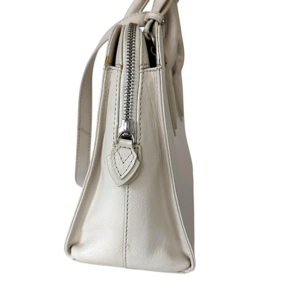 Radley London Medium Satchel Chalk Leather Purse Crossbody Shoulder‎ Handbag